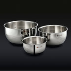 Stainless Mixing Bowl Set with Vacuum Seal Lids, 6-pc