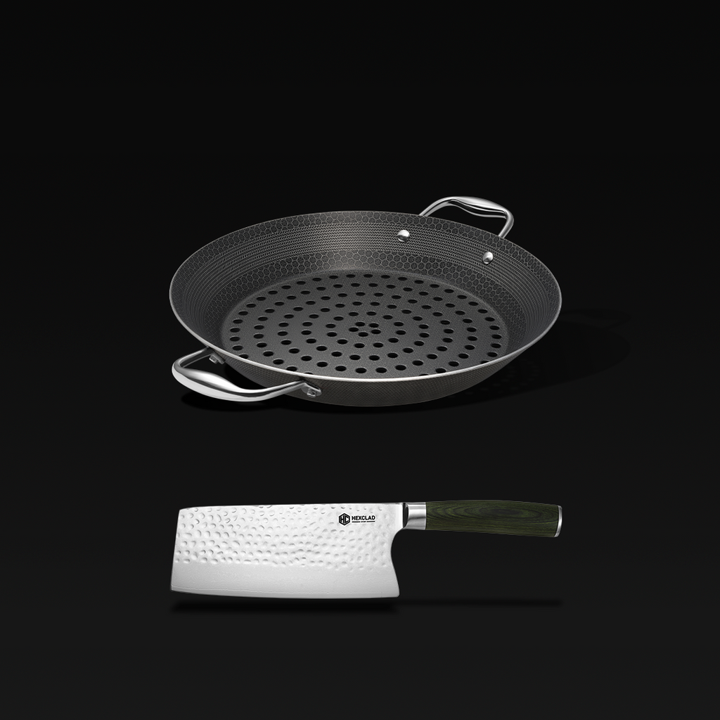 HexClad BBQ Grill Pan + Meat Cleaver Bundle